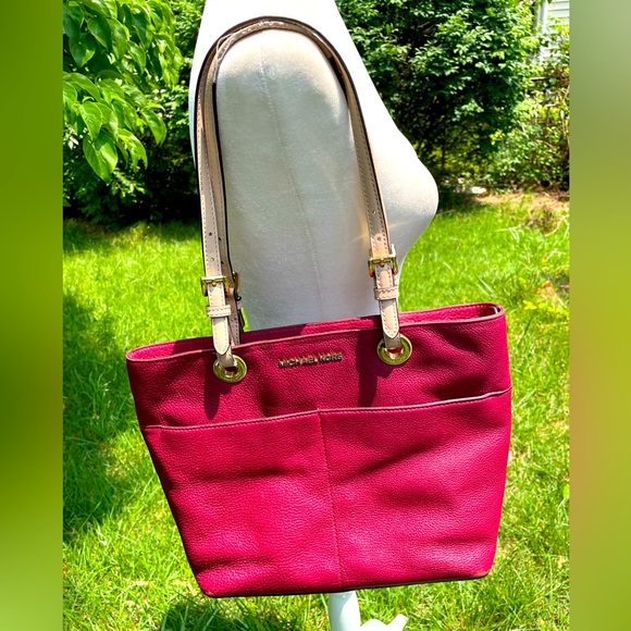 Michael Kors Red Leather Shoulder Bag Shopper - Picture 1 of 13